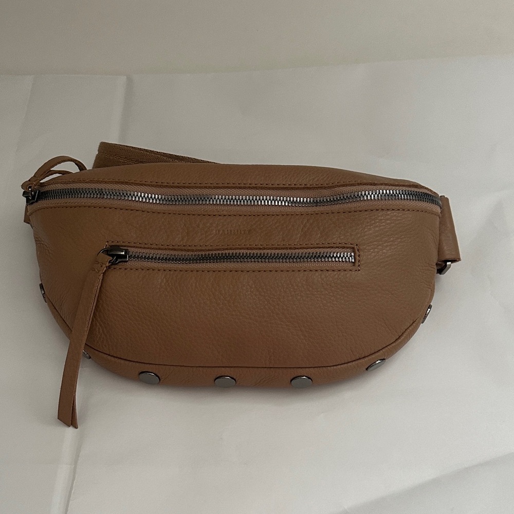HAMMITT Charles Med Crossbody in Biscotti with Gunmetal